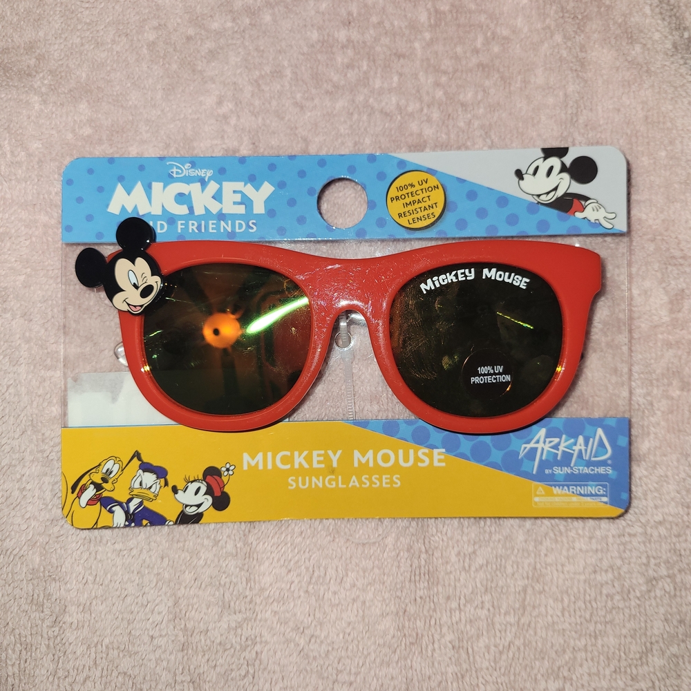New Disney Mickey Mouse Red Kids Sunglasses With UV Protection